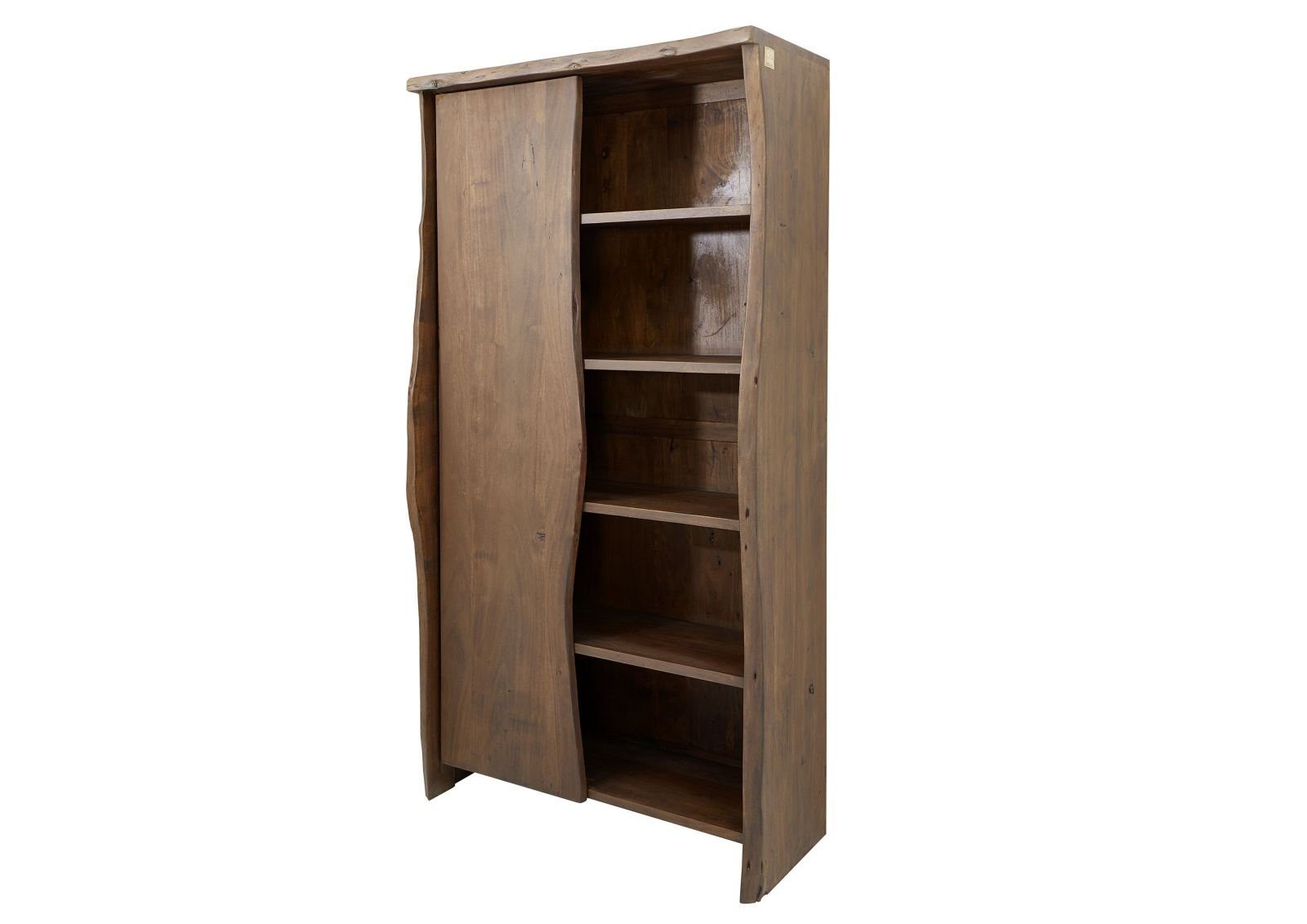 Massivmoebel24 Bücherregal PURE ACACIA, 1-tlg., Regal Akazie 105x45x204 braun lackiert PURE ACACIA #810