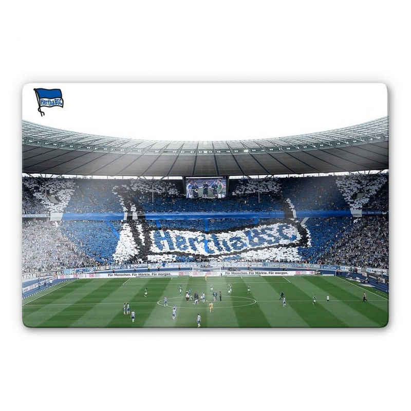Hertha BSC Gemälde »Fußball Glasbild Modern Hertha BSC Spielstart im Stadion«, Sportverein Deko Bilder