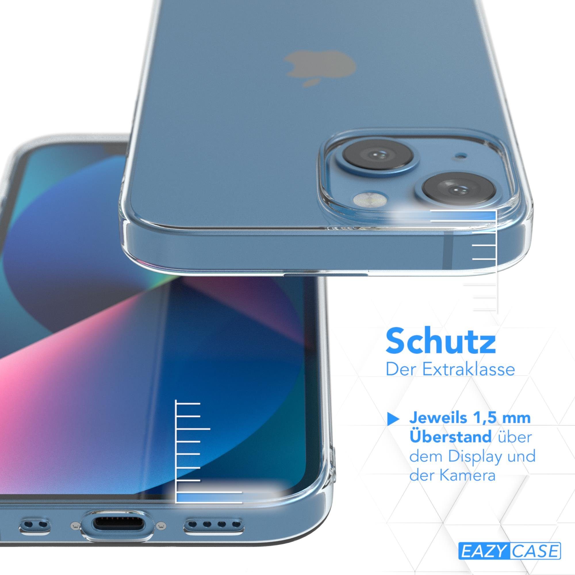 EAZY CASE Handyhülle Slimcover Clear für Apple iPhone 13 Mini 5,4 Zoll, durchsichtige Hülle Ultra Dünn Silikon Backcover TPU Telefonhülle Klar