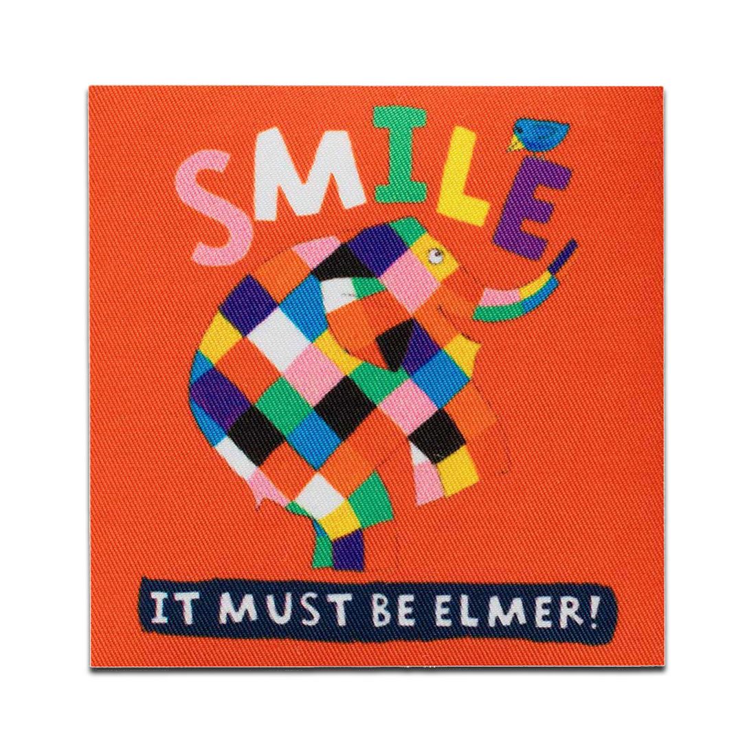 Mono-Quick Aufnäher Bügelbild, Aufbügler, Applikationen, Patches, Flicken, zum aufbügeln, Polyester, Elmer Smile - Größe: 6,5 x 6,4 cm
