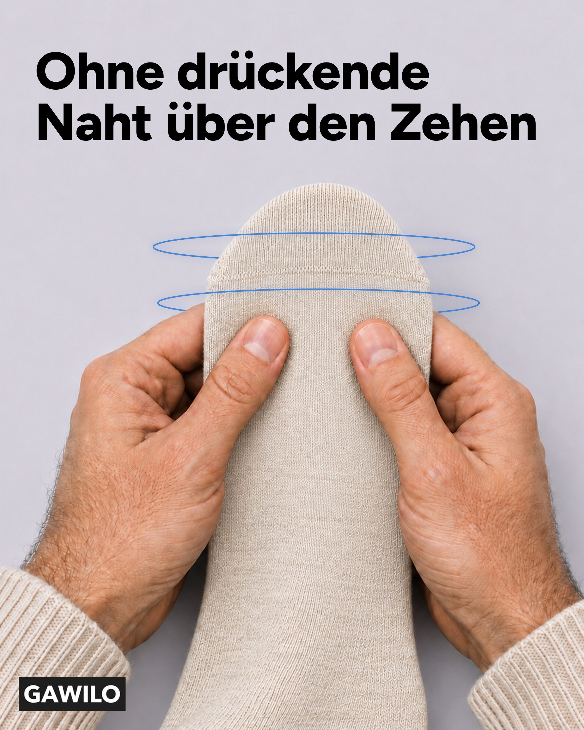 GAWILO Diabetikersocken für Herren, ohne Gummidruck, extra weiter Komfortbund, Business Socke (6 Paar) extra breiter Piquet - Strick am Bund – Bild 3 von 5