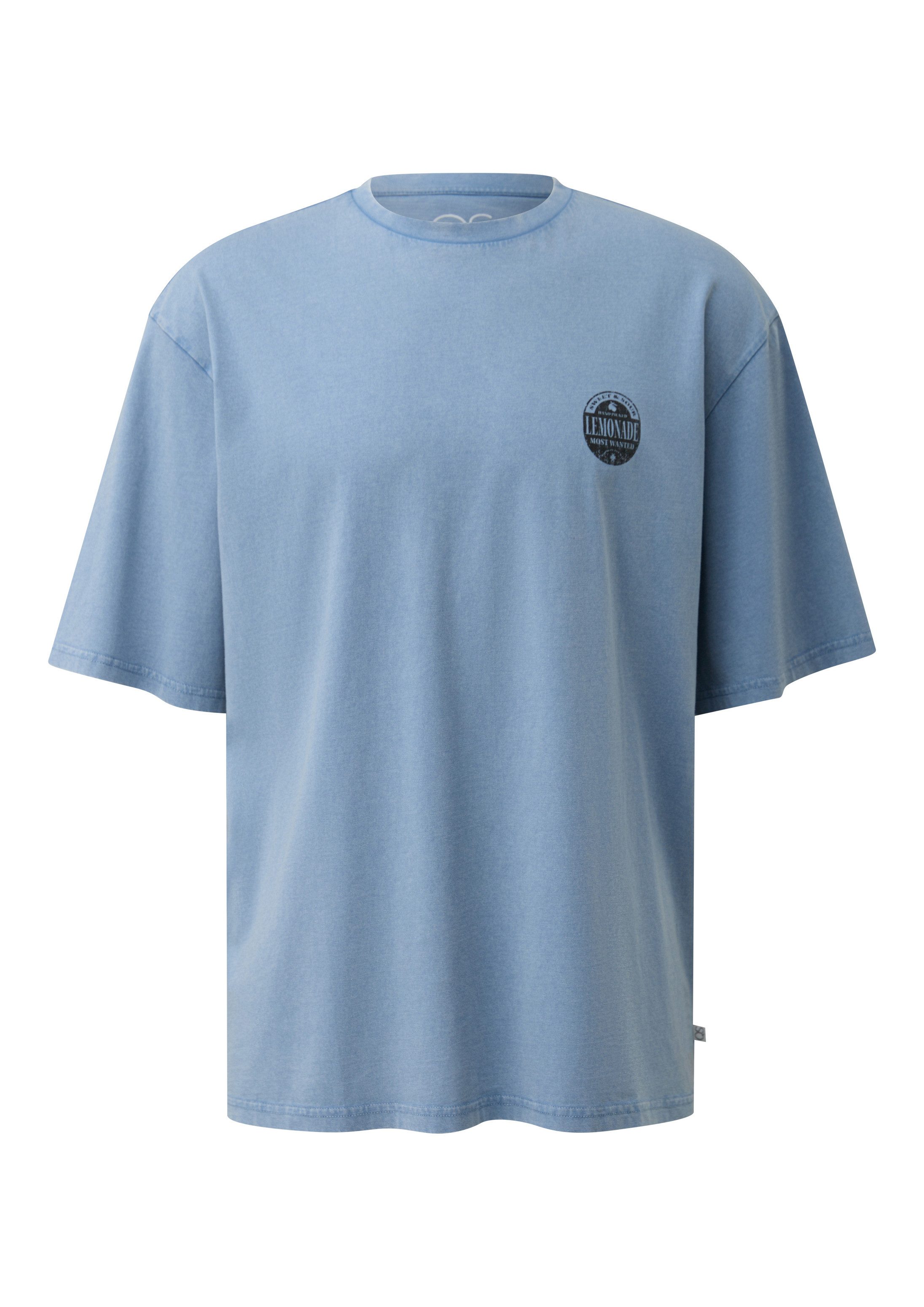 QS Kurzarmshirt T-Shirt Gewaschenes T-Shirt im Relaxed Fit