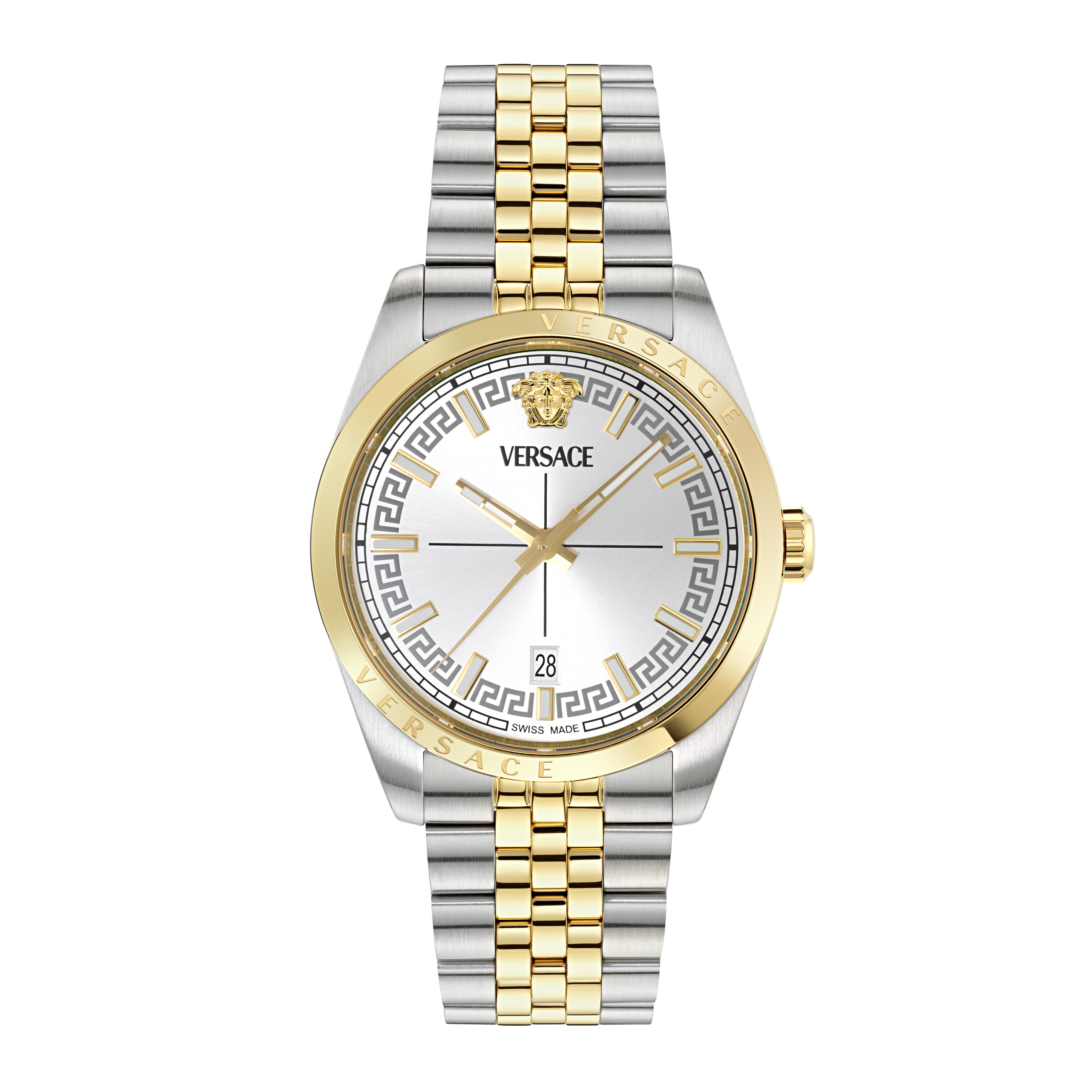Versace Quarzuhr MILLENYIUM GENT VE5M00326, Armbanduhr, Herrenuhr, Swiss Made, Edelstahlarmband, analog, Tag
