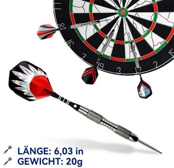 Dekorative Dartpfeil Dartpfeile mit Metallspitze,12 Stück Profi Steeldarts, 20g Dartpfeile, Dartpfeile Set für Elektronische Dartscheibe