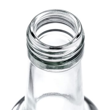MamboCat Vorratsglas 12er Set Geradhalsflasche 250ml + Schraubverschluss Deckel Silber, Glas