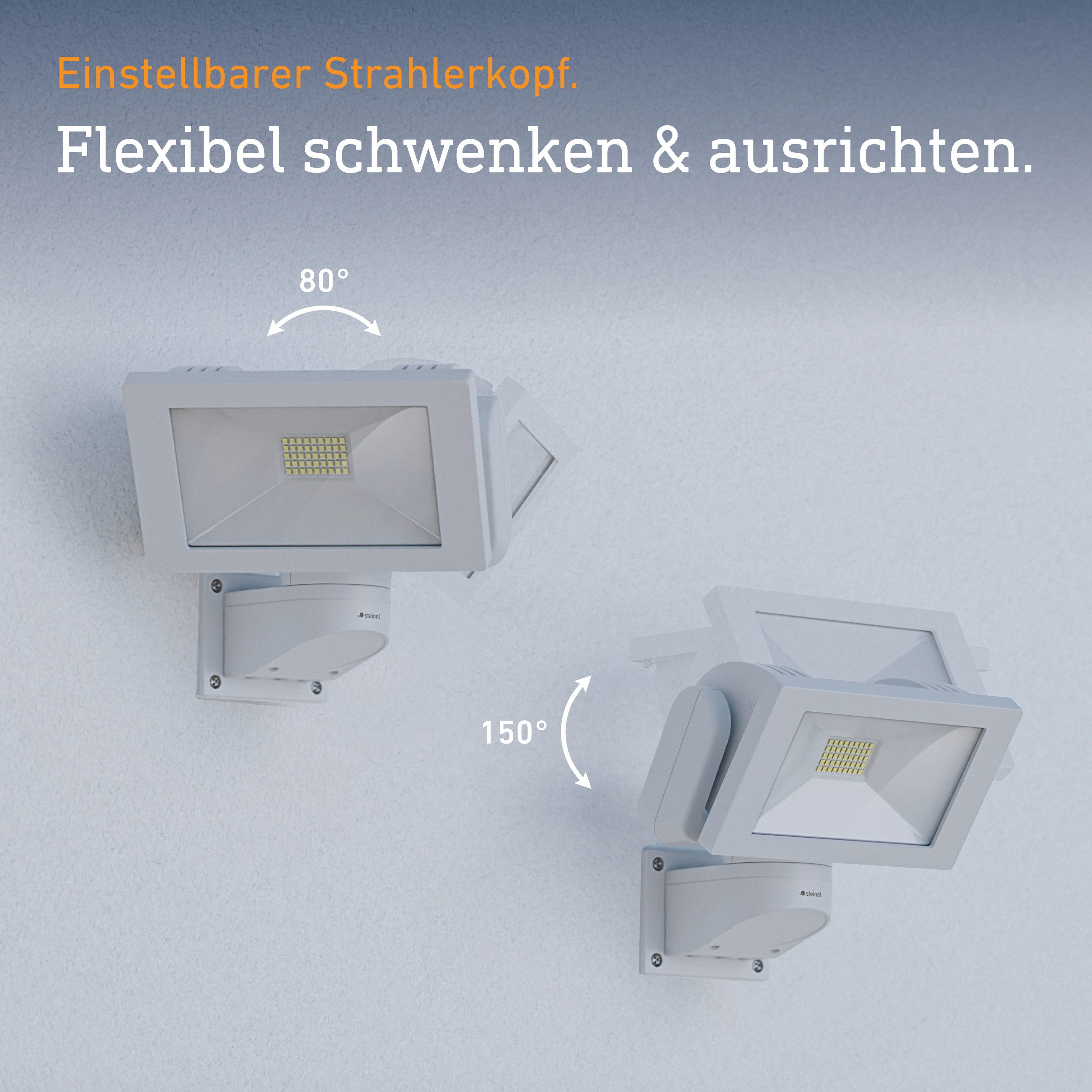 steinel LED Wandstrahler LS 300, ohne Bewegungsmelder, LED fest integriert, Neutralweiß, 29,5 W, schwenkbar, neutralweiß