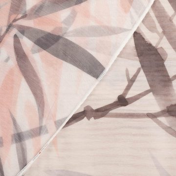 Meterware Gardinenstoff Gardinenstores Blätterzweige raumhoch weiß rosa grau 30, SCHÖNER LEBEN., halbtransparent, Polyester, made in Germany, mit Bleiband, pflegeleicht, überbreit