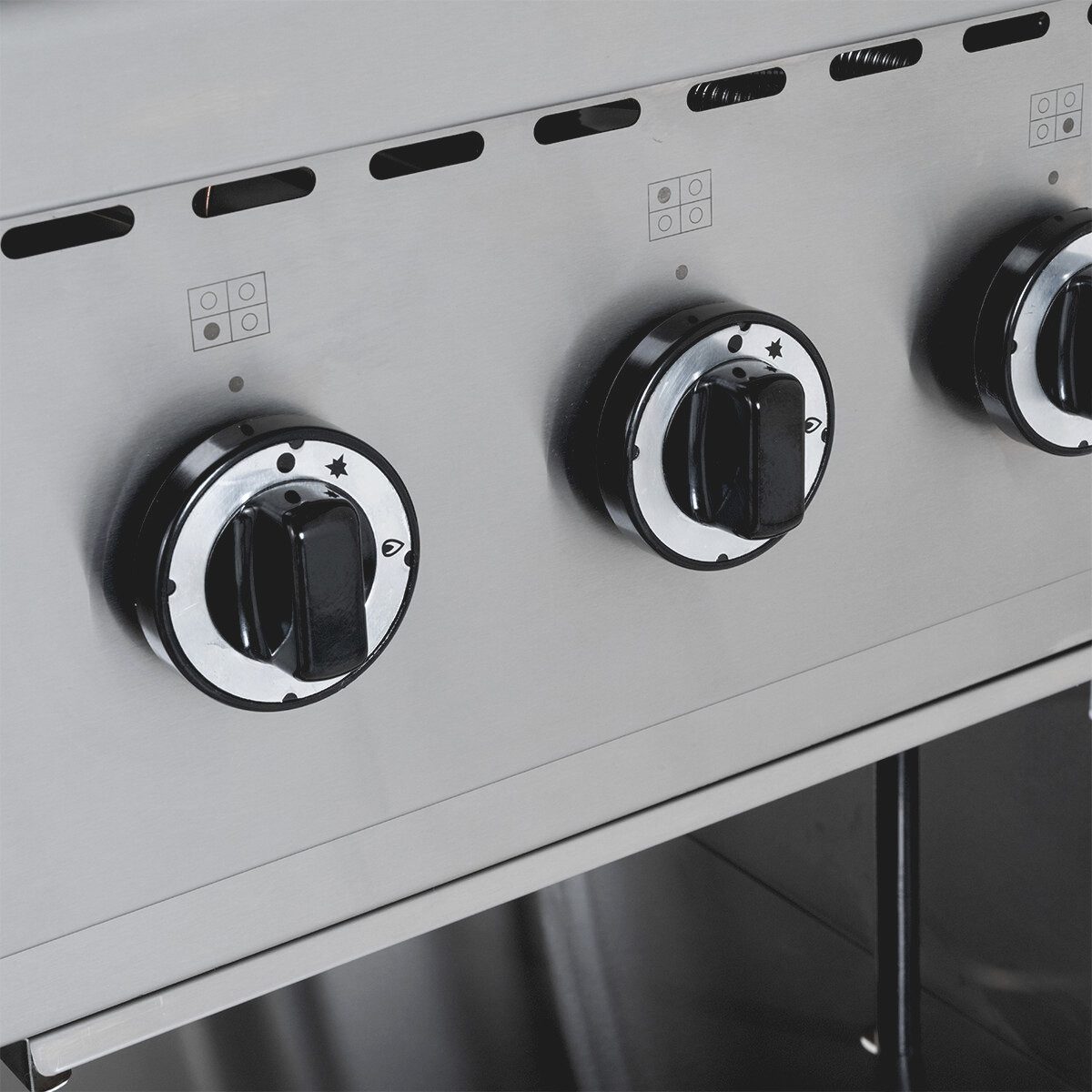 GastroHero Dönergrill Gasherd 6 Brenner 43,2 kW Edelstahl Gastro Standherd, 43200 W