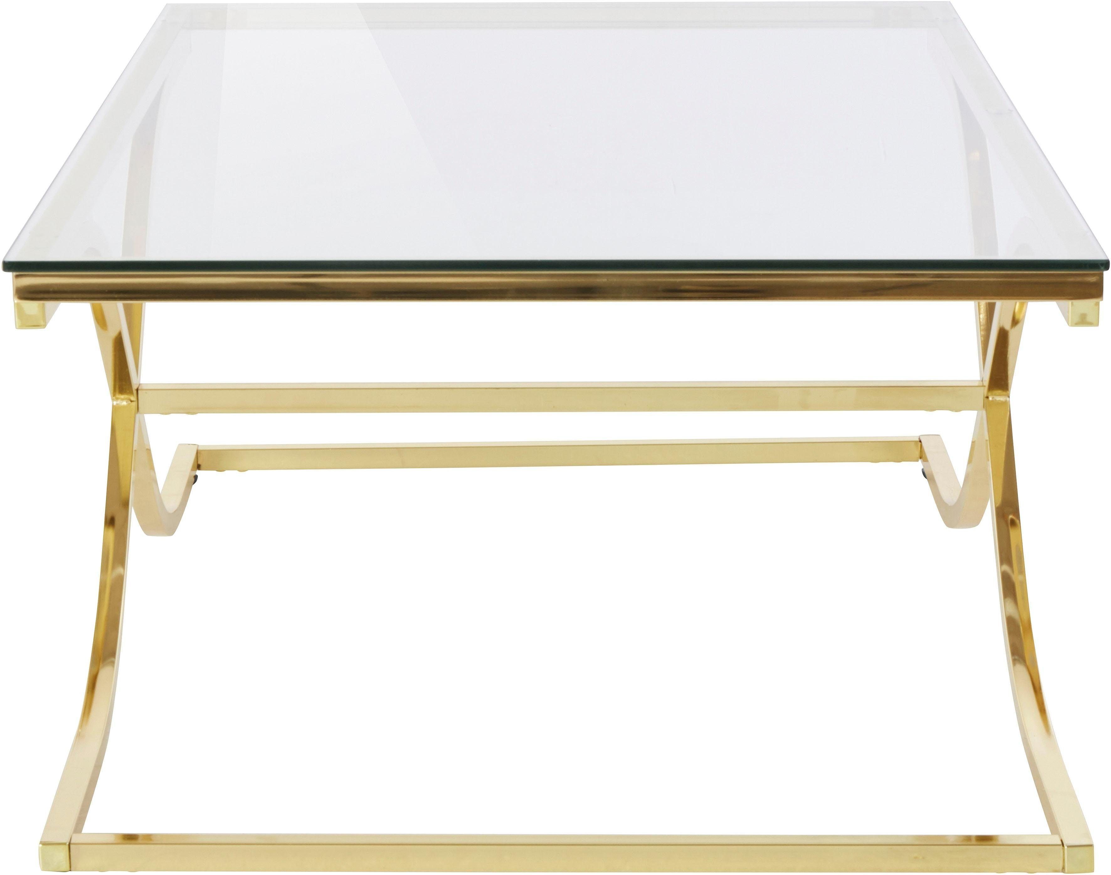 Home affaire Couchtisch (Glastisch, OTTOs Choice), Maße (B/T/H): (120/70/42), Gestell in Gold-Optik
