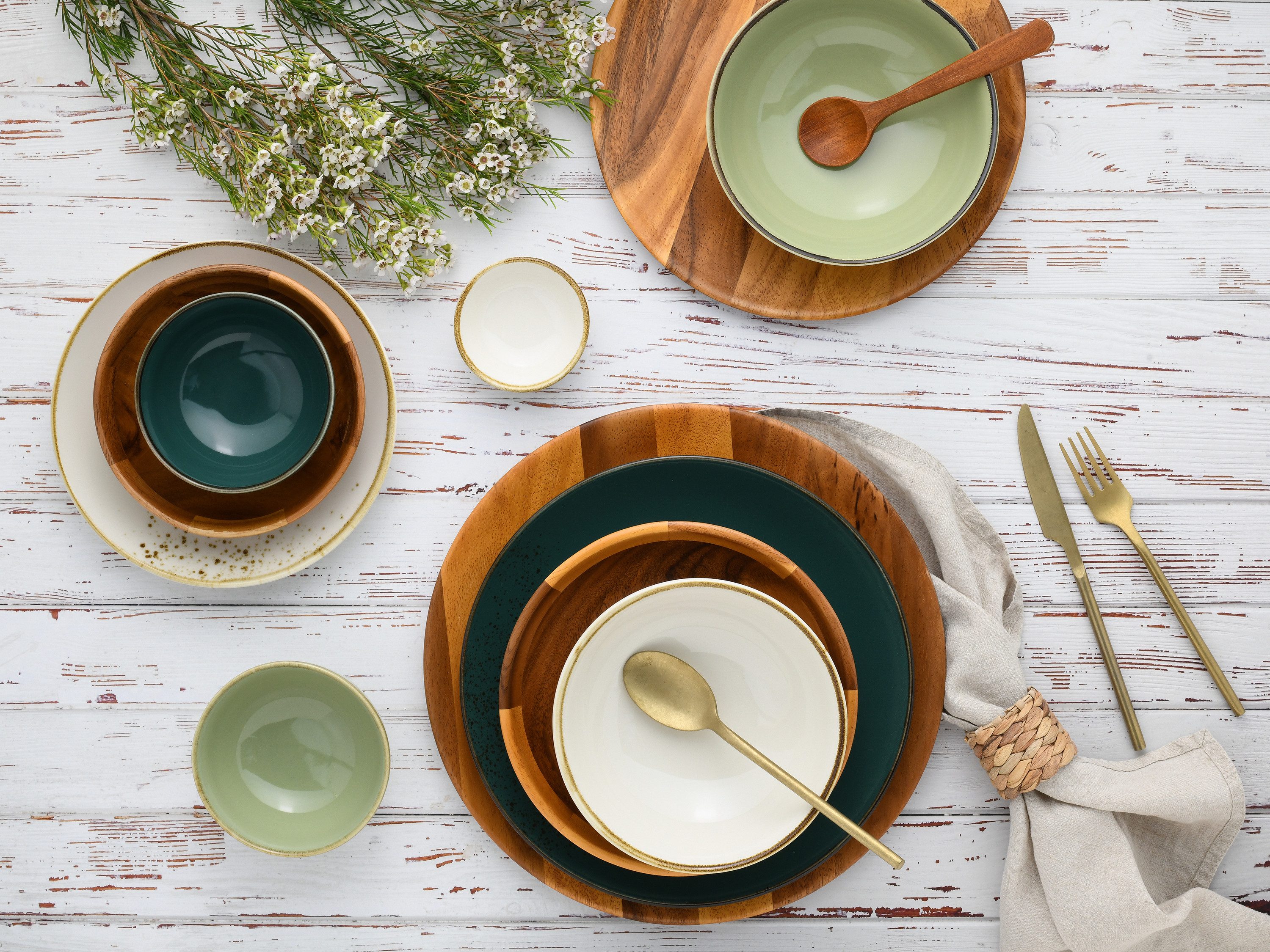 CreaTable Teller Nature Collection Akazienholz, (6 St)