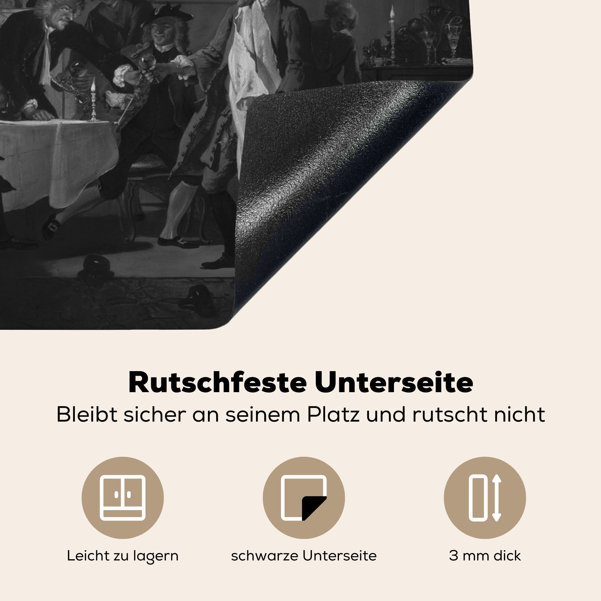 Haus Ceranfeldabdeckung Cornelis - die wurde im Induktionskochfeld Vinyl, Herdblende-/Abdeckplatte für Schutz 71x52 Es küche, laut MuchoWow (1 Troost, cm, tlg),