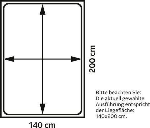 Wimex Bett Liverpool, 3 Breiten zur Auswahl, Made in Germany, mit rustikalen Metallbeschlägen im coolen Loft Style