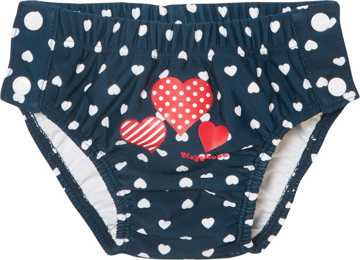 Badehose UV-Schutz Windelhose Herzen zum Knöpfen