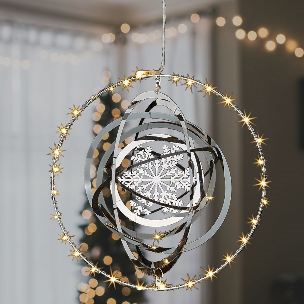 Seasonals Beleuchtetes Fensterbild 1063 3D Hänger Kreis 30er warmweiß 3xAA günstig online kaufen