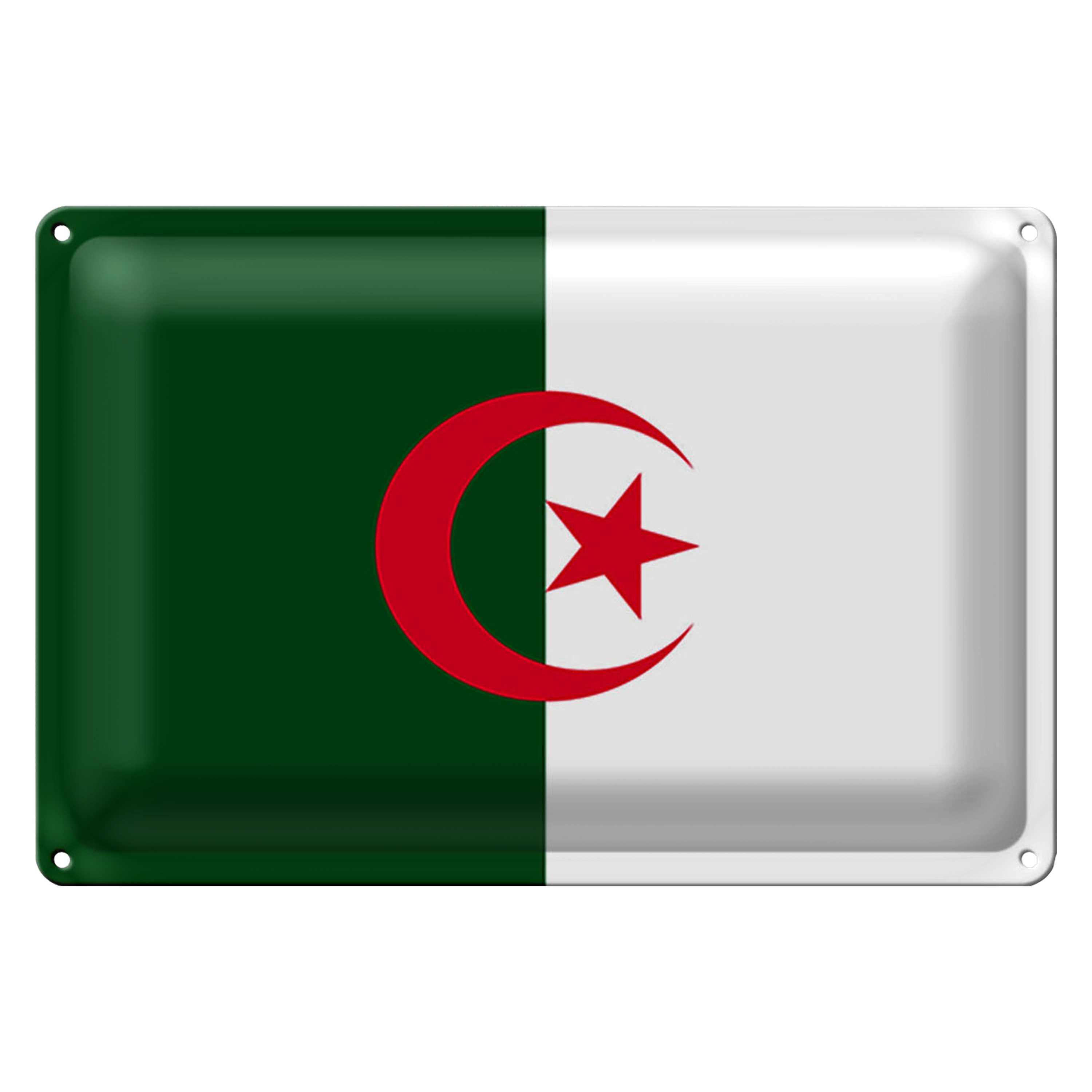 Roomando Metallschild Blechschild Flagge Algerien 30x20cm Flag of Algeria