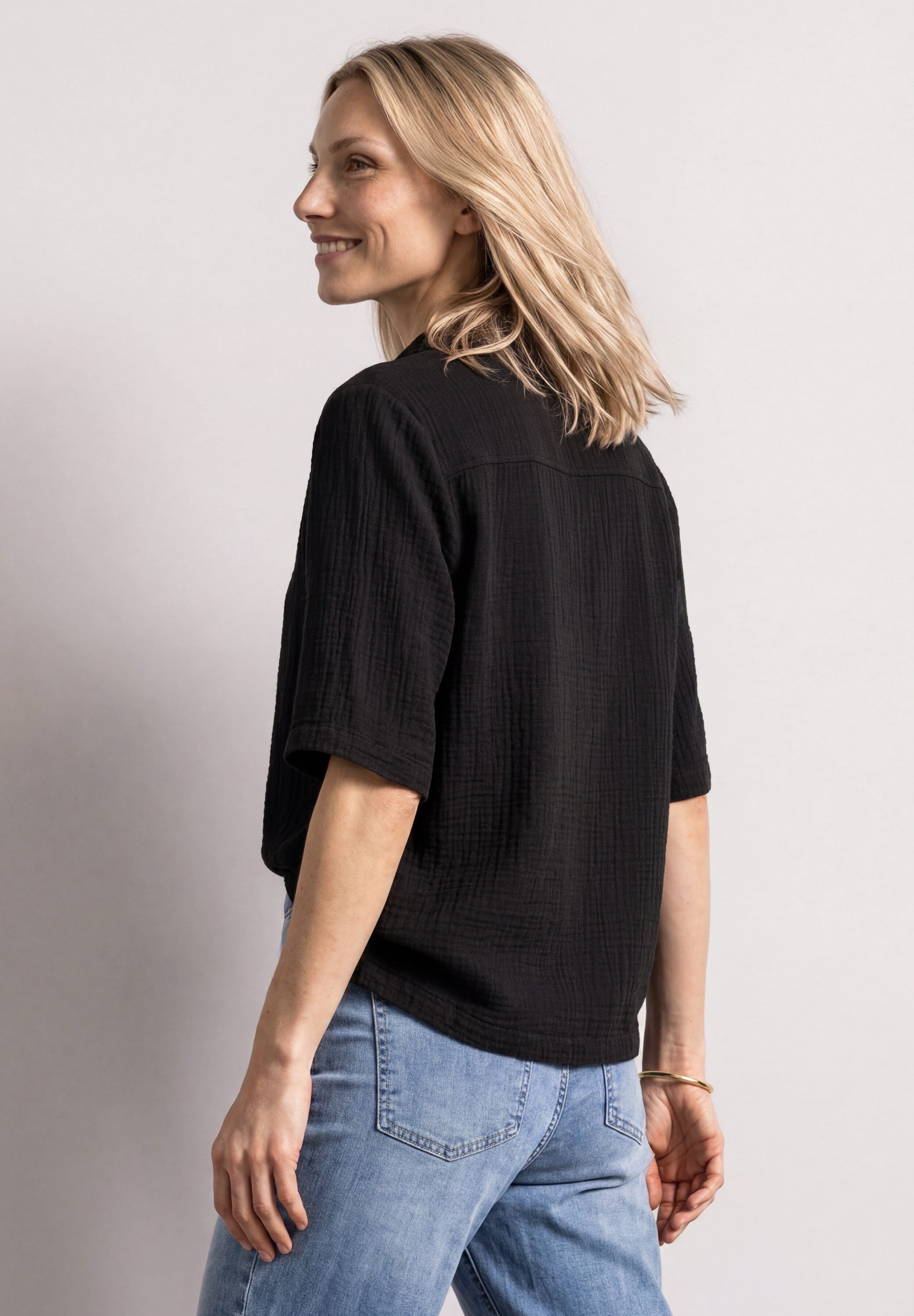 STREET ONE Hemdbluse aus reiner Baumwolle