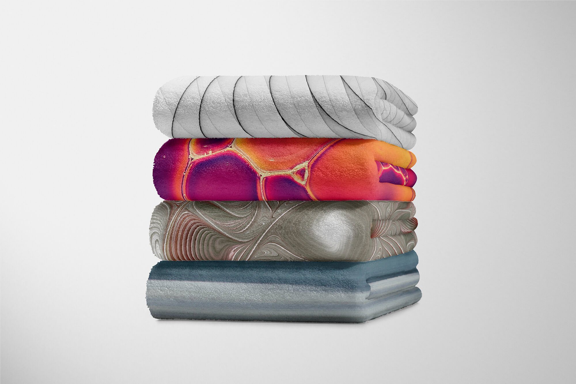 Handtücher Sinus Fotomotiv mit Handtuch Handtuch Spiralen Art Strandhandtuch Saunatuch Abstrakt Kuscheldecke Energiewel, (1-St), Baumwolle-Polyester-Mix