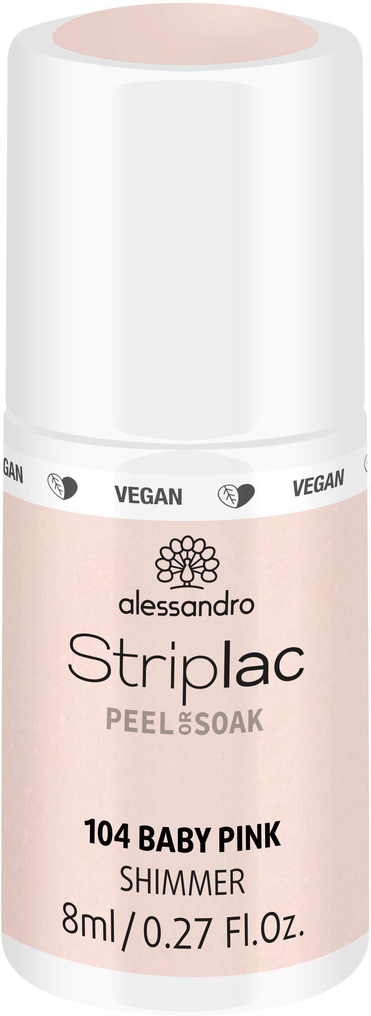 alessandro international UV-Nagellack Striplac PEEL OR SOAK, vegan BABY PINK