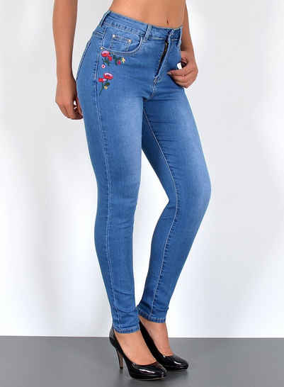 ESRA Skinny-fit-Jeans S400 Damen High Waist Skinny Джинсы Stretch Hose hohe Leibhöhe bis Übergröße