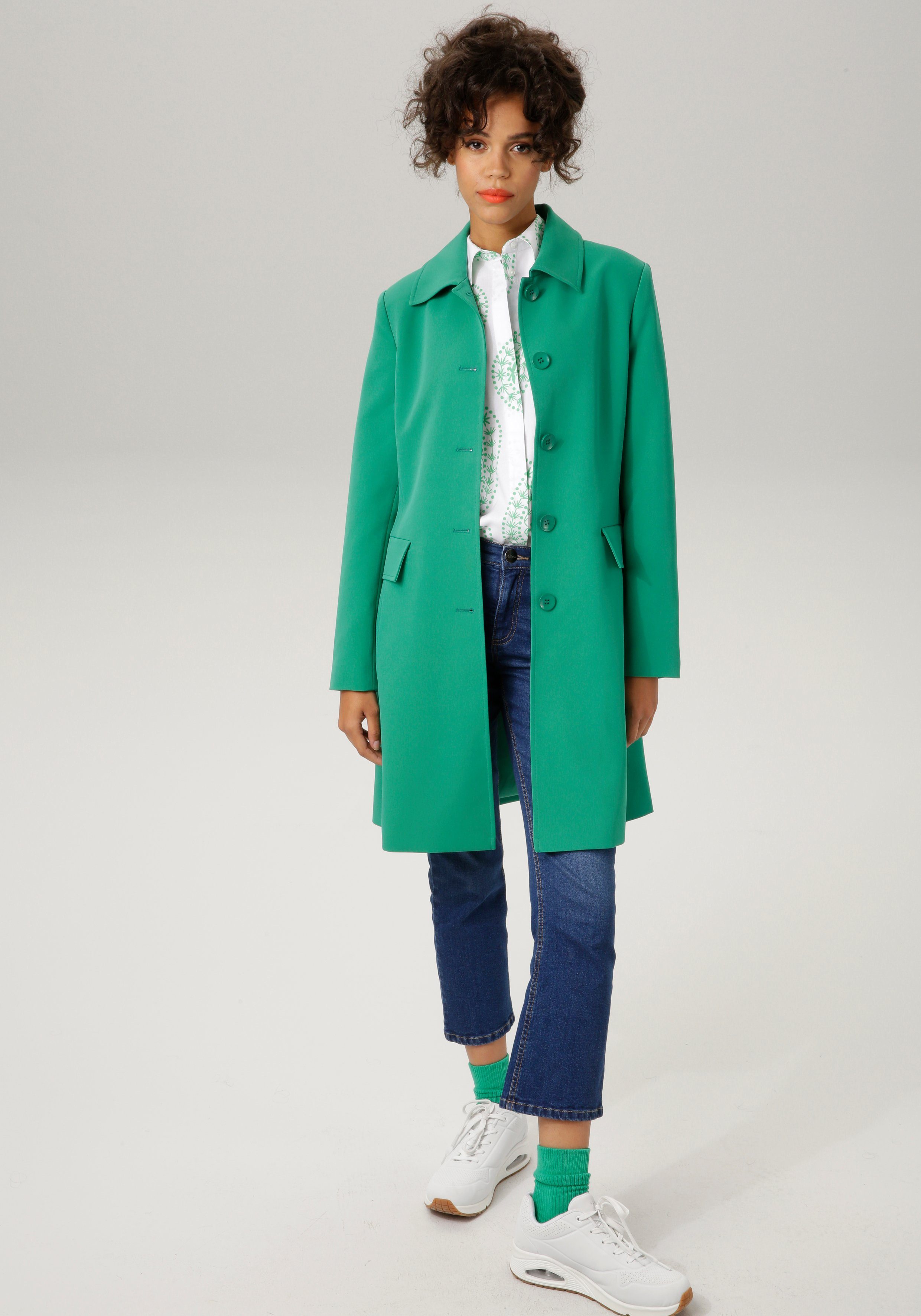 Aniston CASUAL Knallfarben Kurzmantel trendigen smaragd in