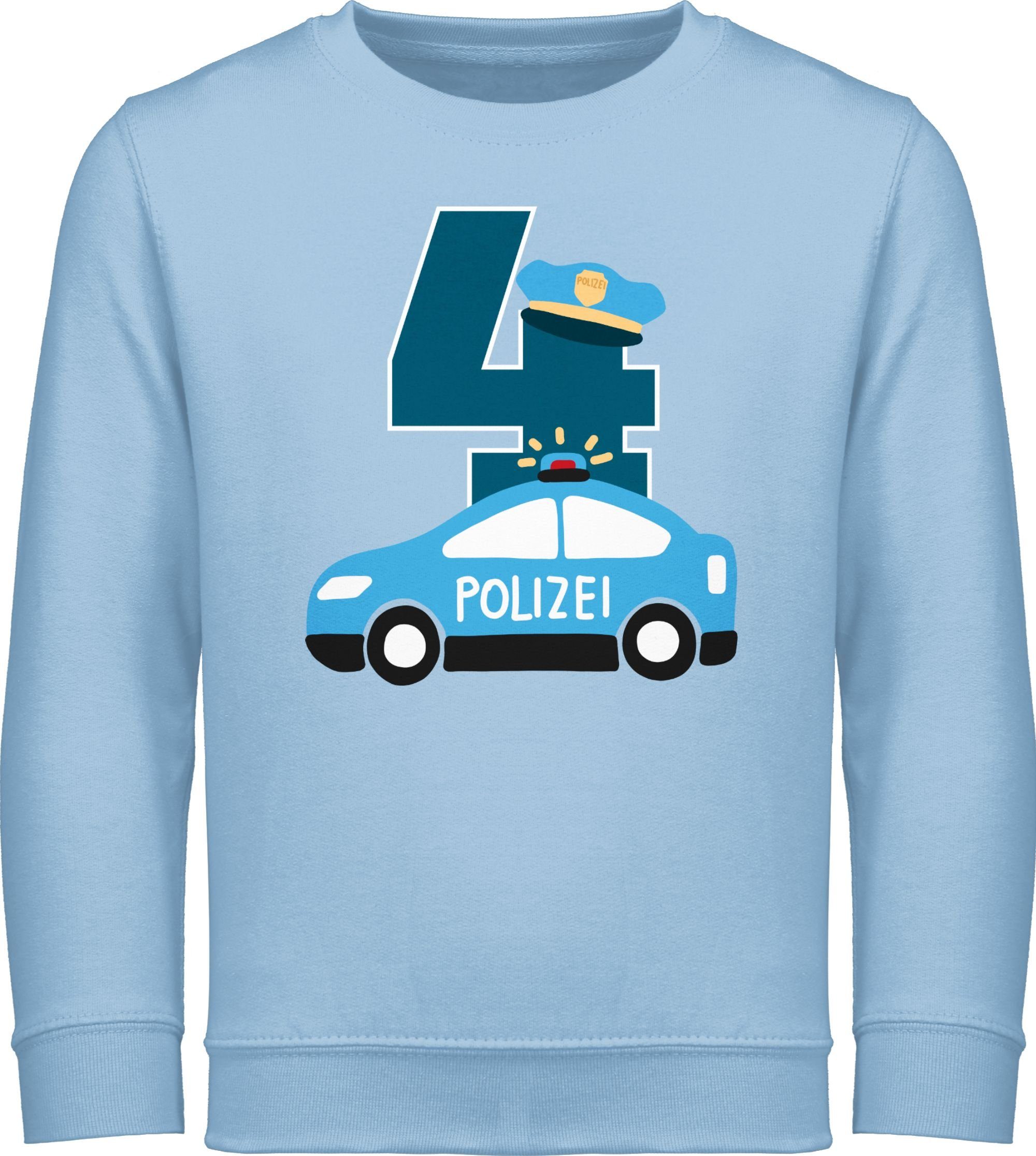 Shirtracer Sweatshirt Polizei Vierter 4. Geburtstag 1 Hellblau