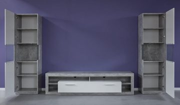 INOSIGN Wohnwand Gwendolyn, (Set, 3-St), pflegeleichtes Design, Beleuchtung optional, vielseitig kombinierbar