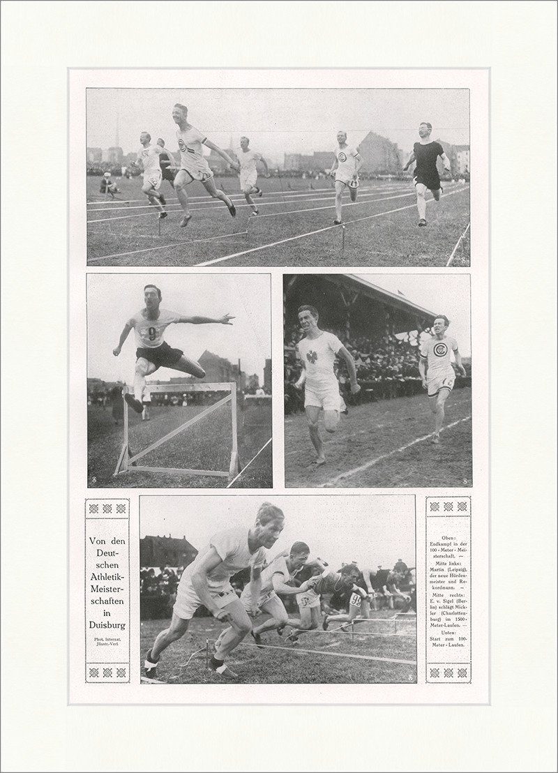 Kunstdruck Deutsche Athletikmeisterschaften in Duisburg Läufer Hürden F_Vintage 0