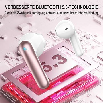 Renimer Kabellos Bluetooth 5.3 IP7 Wasserdicht In-Ear-Kopfhörer (Mobile Anwendungen für nahtlose und effiziente Interaktionen unterwegs., mit Mikrofon, 48H Immersiver Deep Bass Earbuds, Digitale LED-Anzeige)