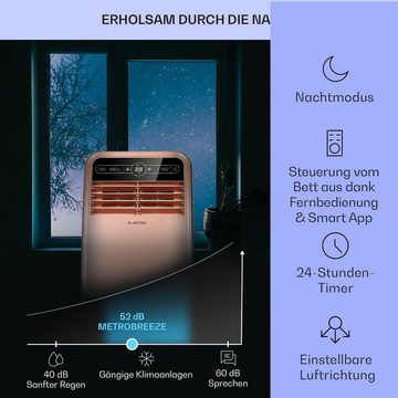 Klarstein Klimagerät Metrobreeze New York Smart 12k, Klimagerät mobil Air Conditioner Kühlgerät Luftkühler