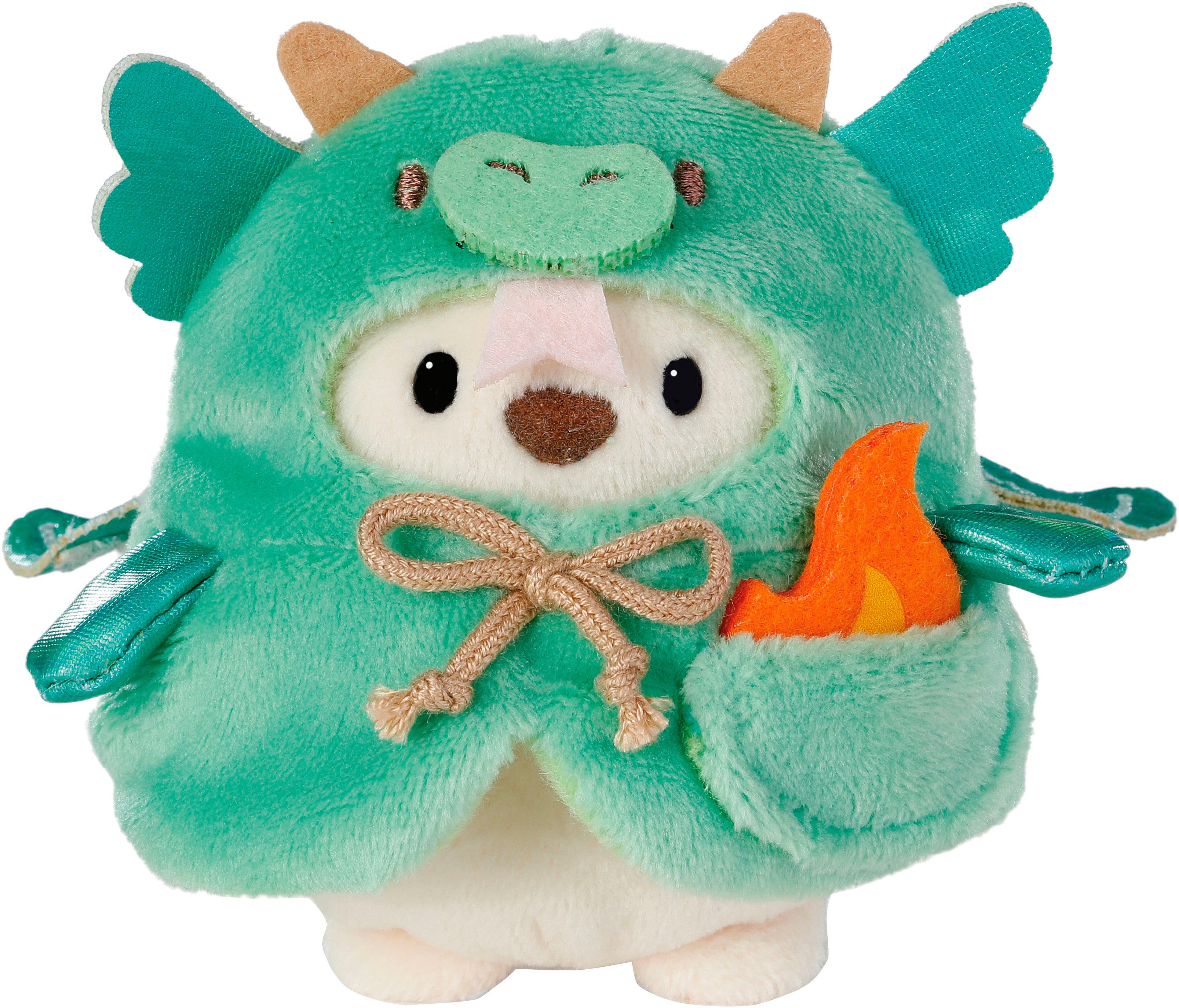 Nici Kuscheltier mymochi, Eisbär Snono 8 cm mit Flamme und Drachenkostüm (Set), in Geschenkbox