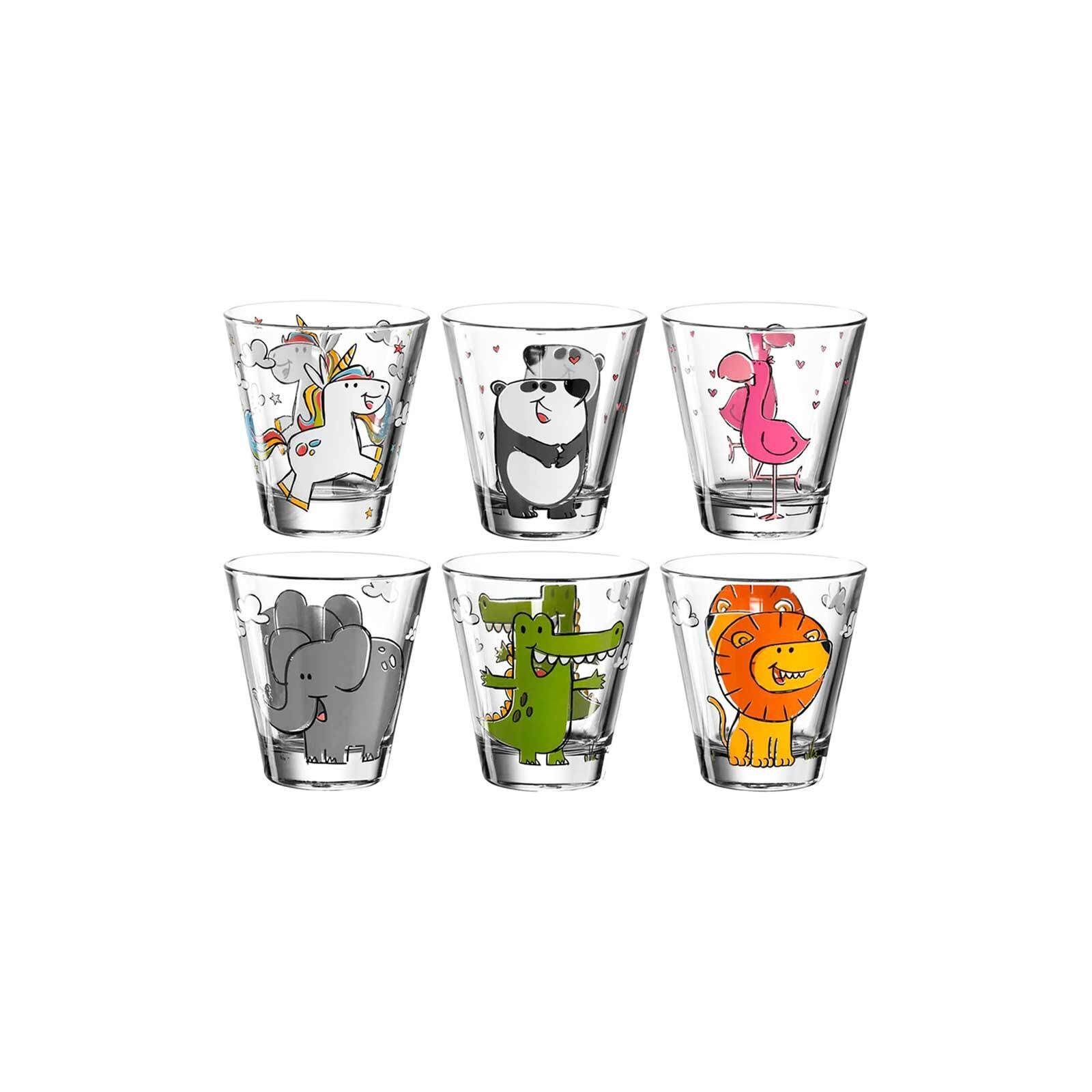 LEONARDO Kinderbecher Bambini Kinderbecher 215 ml 6er Set, Glas