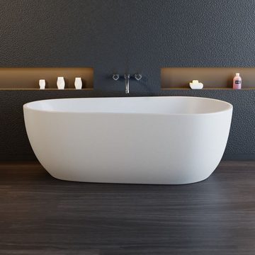 TroniTechnik Badewanne »Freistehende Badewanne Dia«, (1-tlg), aus glasfaserversärktem Acryl, mit Überlauf-Ablauf und Push-to-open Abfluss
