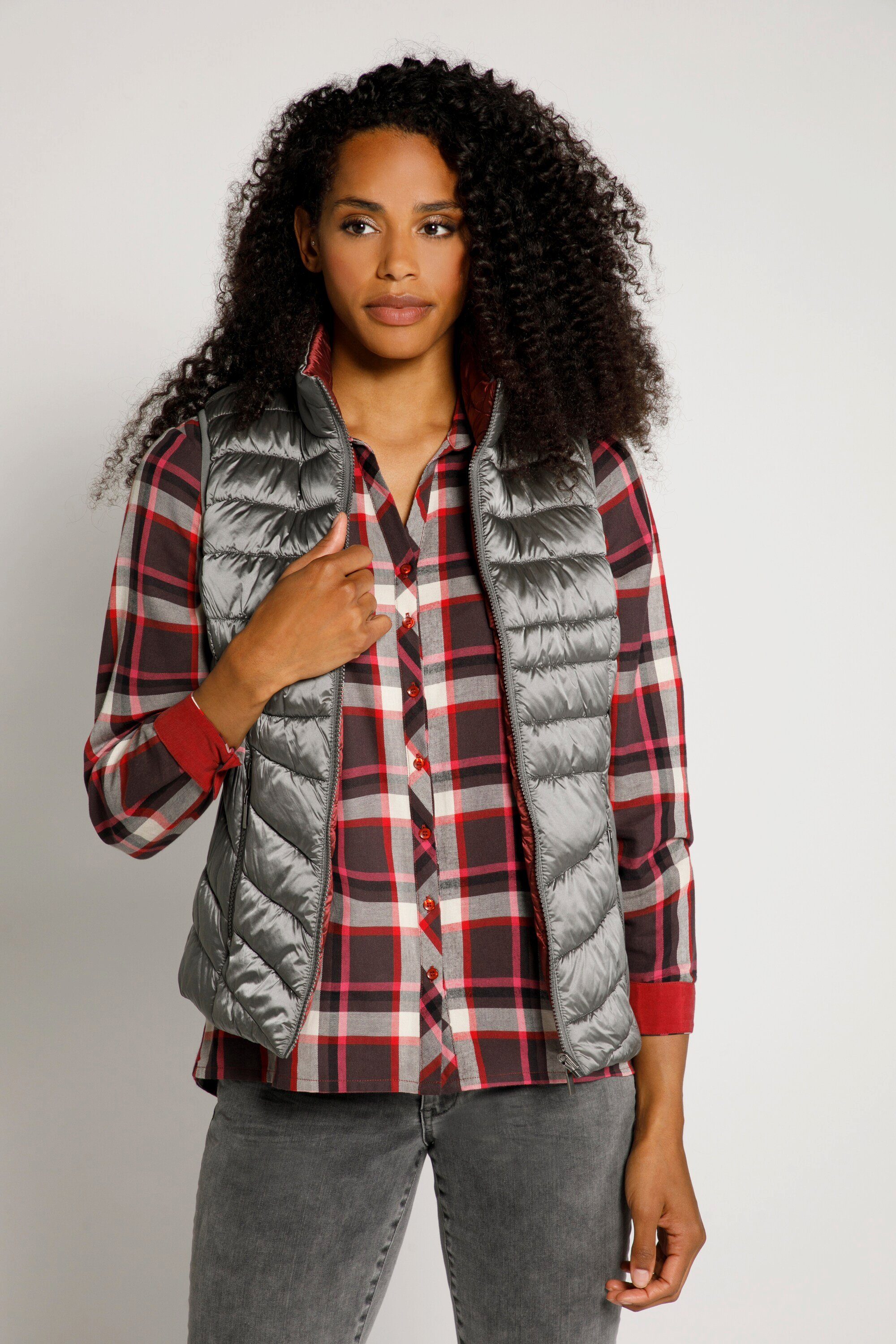 Zeagoo Steppweste Damen Kurz Ärmellos Weste Herbst Warme Gilet Elegant Winterjacke Stehkragen Flügelärmeln Herbstmantel Braun XL