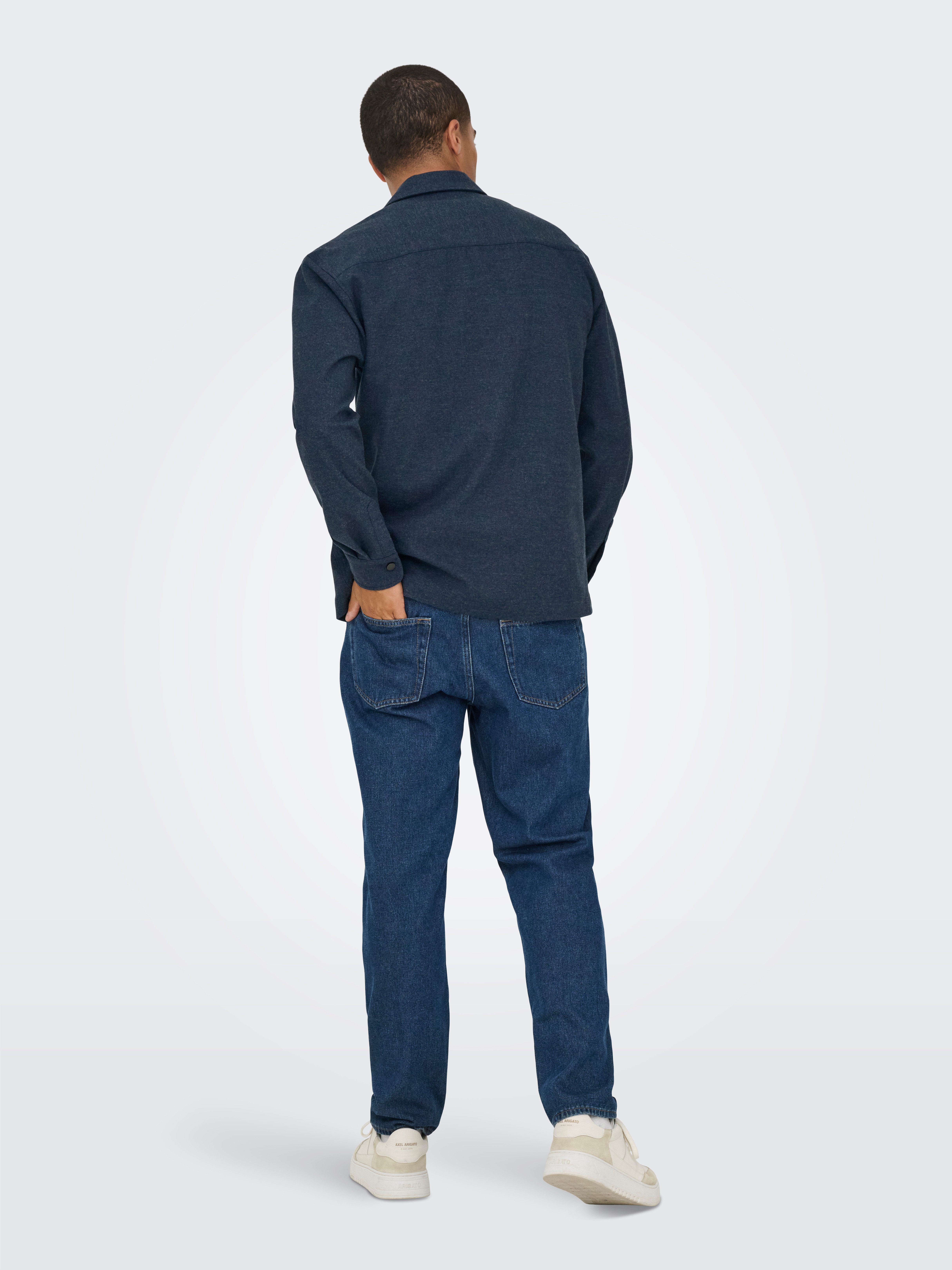 ONLY & SONS Langarmhemd ONSMARK BRUSHED 0353 OVERSHIRT Materialmix, regular fit