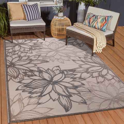 Teppich Floral 2 Outdoor, Sanat, rechteckig, Höhe: 6 mm, In- und Outdoor geeignet, Blumen, Balkon, Terrasse, Außenbereich