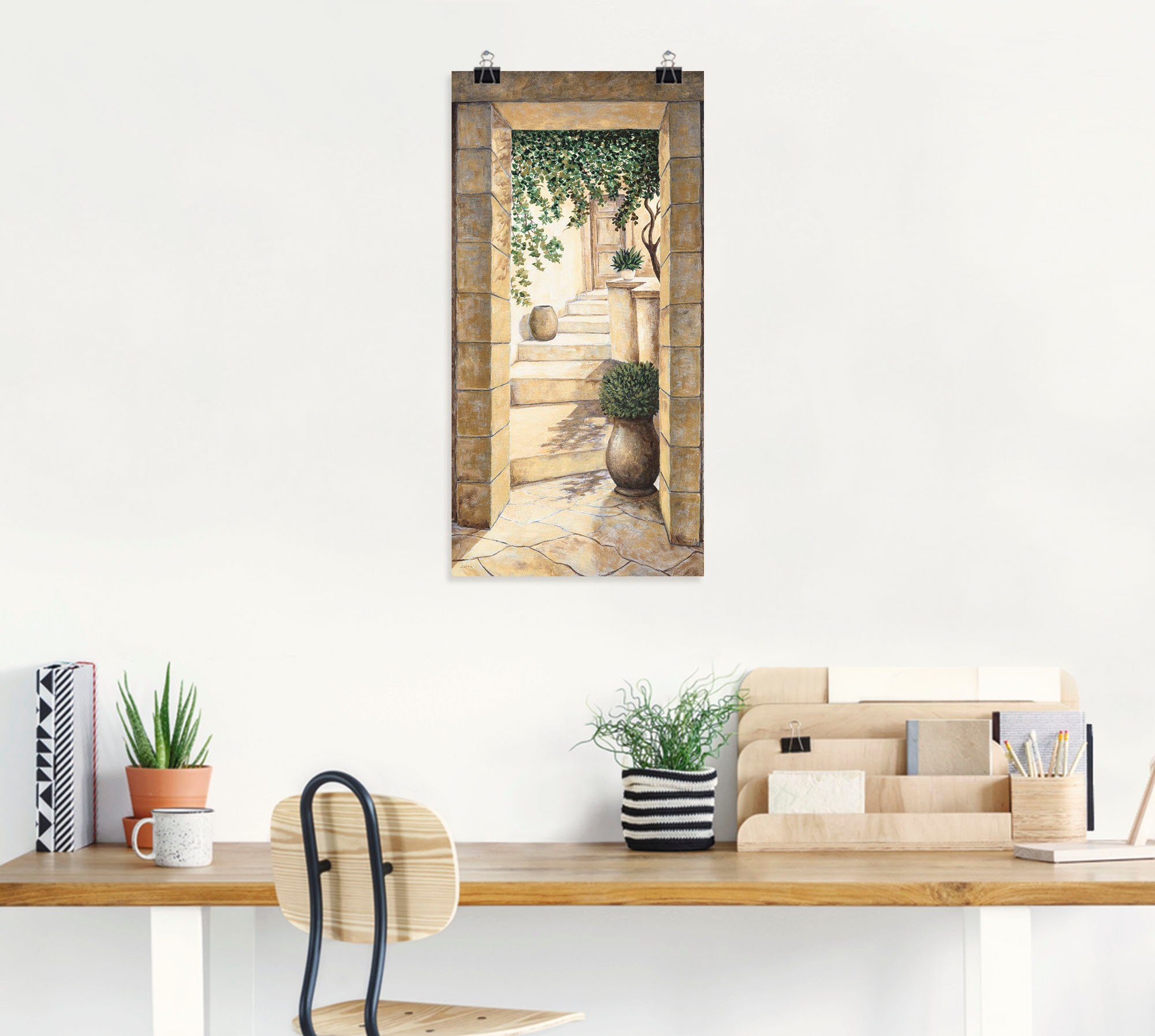 Artland Wandbild Eingang - Fresco, Fenster & Türen (1 St), als Leinwandbild, Poster in verschied. Größen