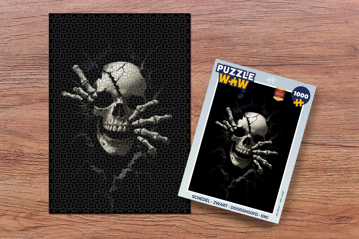MuchoWow Puzzle Totenkopf - Schwarz - günstig online kaufen