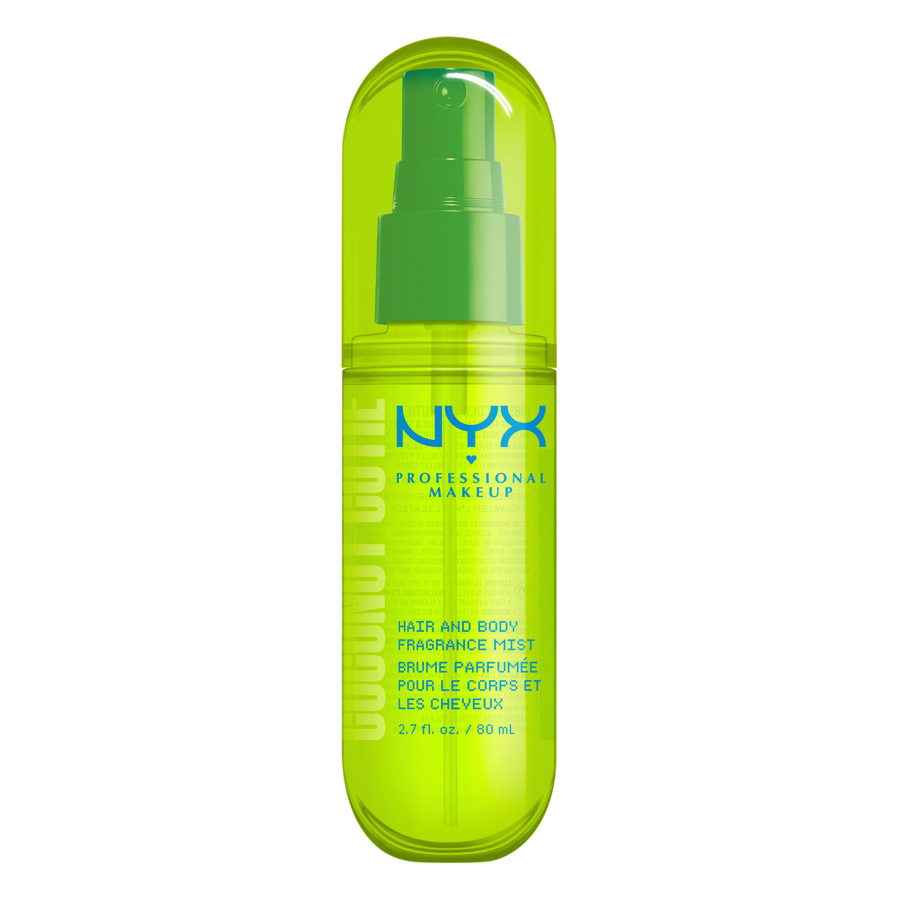 NYX PROFESSIONAL MAKEUP Bodyspray COCONUT CUTIE HAIR & BODY MIST, tropische Mischung aus Kokosnuss & Pfirsich
