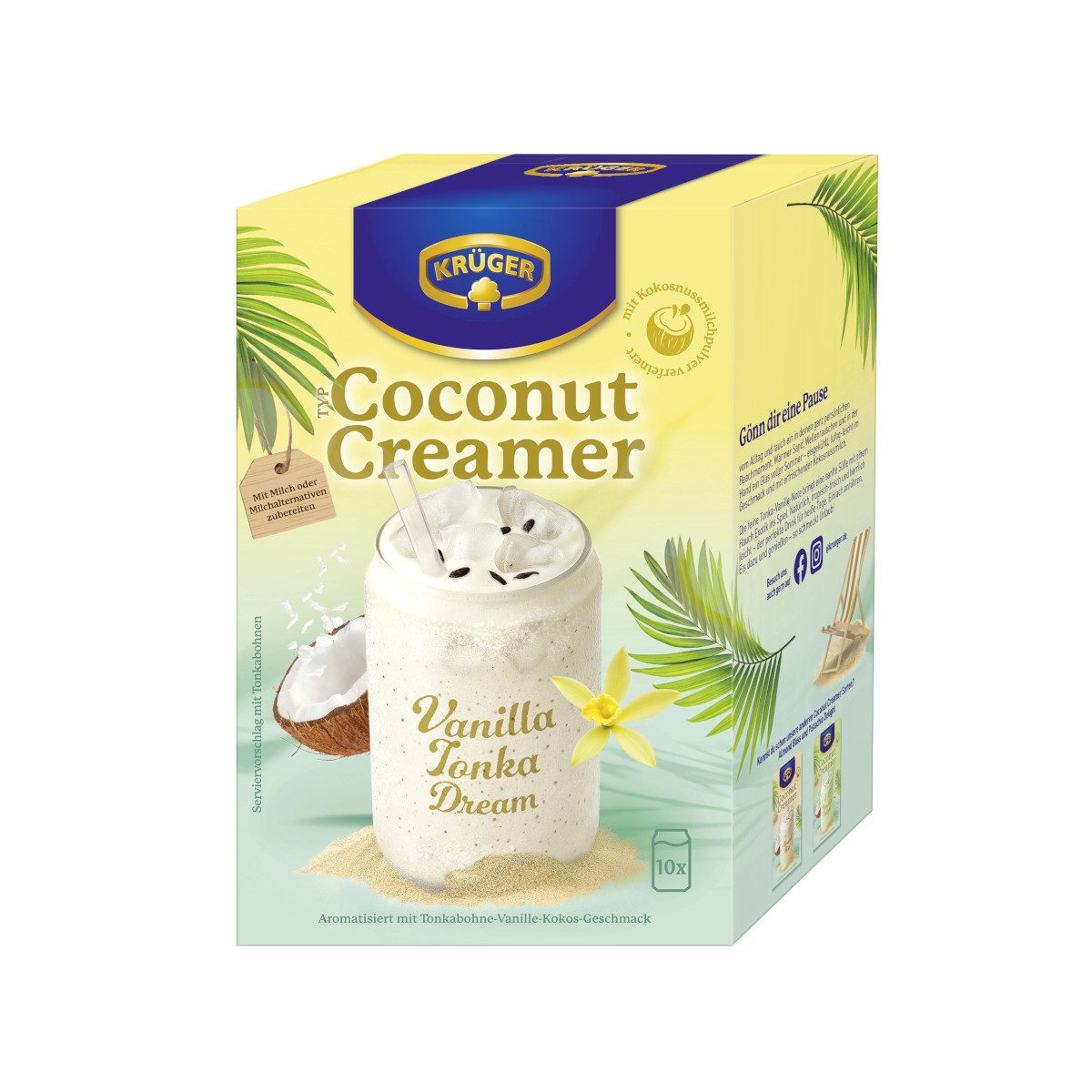 Krüger Kaffee, Krüger Typ Coconut Creamer Vanilla Tonka Dream 10x20g Packung 200g