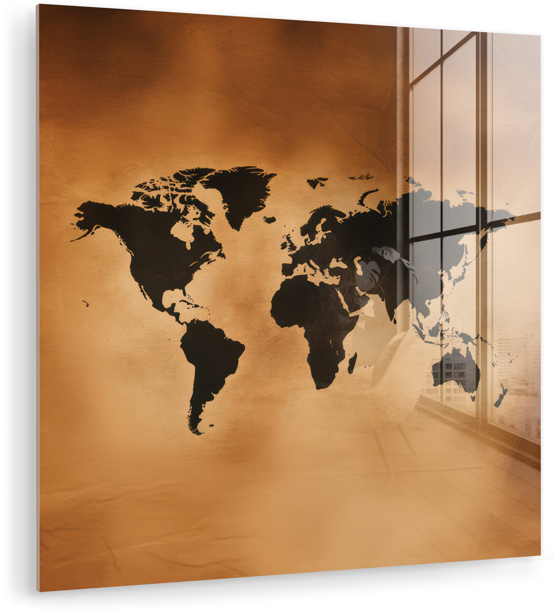 Weltkarte - Braun