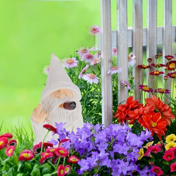 relaxdays Gartenzwerg Weißer Gartenzwerg mit Mittelfinger