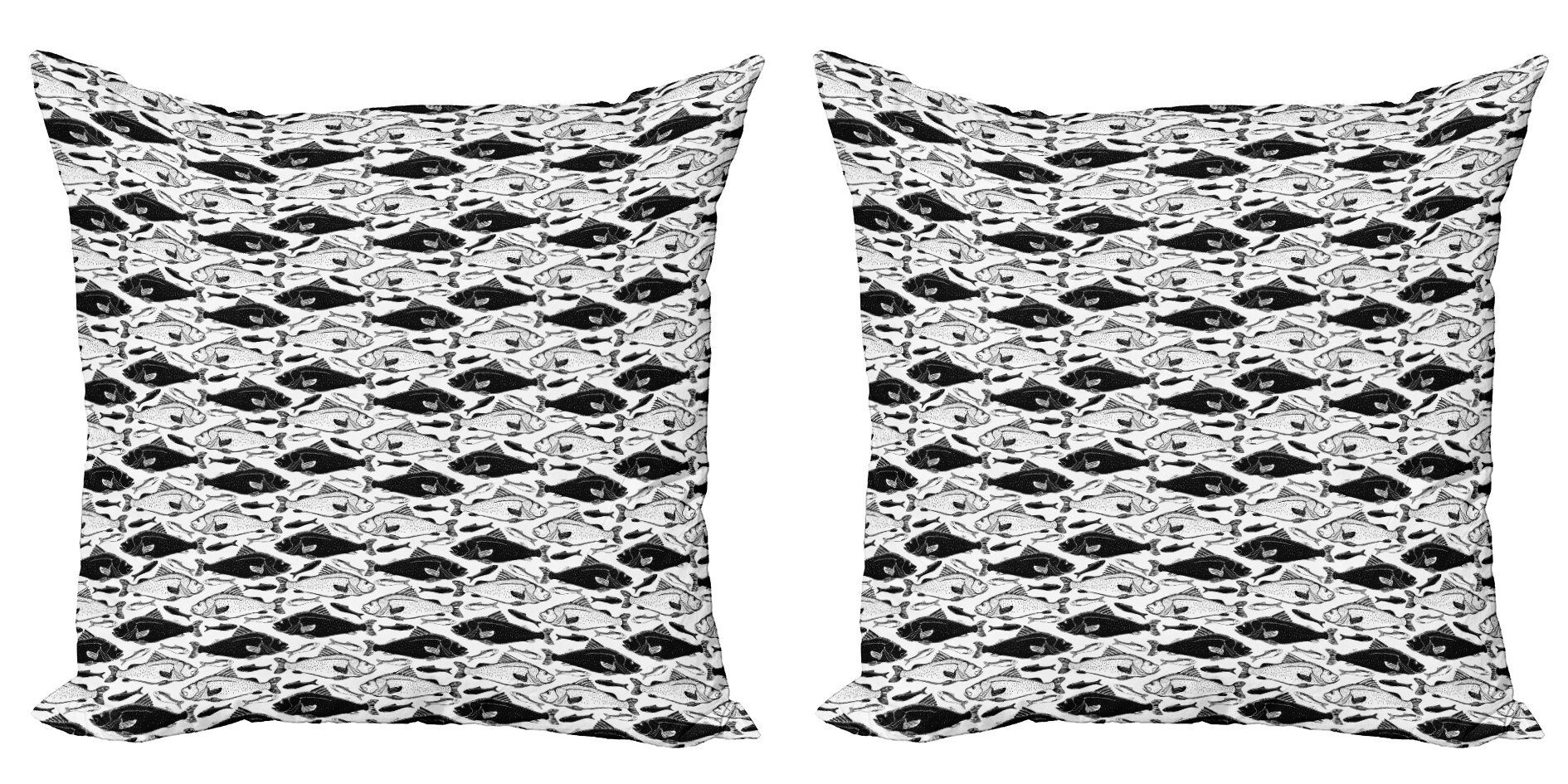 Accent Kissenbezüge Modern Doppelseitiger Abakuhaus Fische Fauna Gepunktete (2 Tier Retro Stück), Digitaldruck,