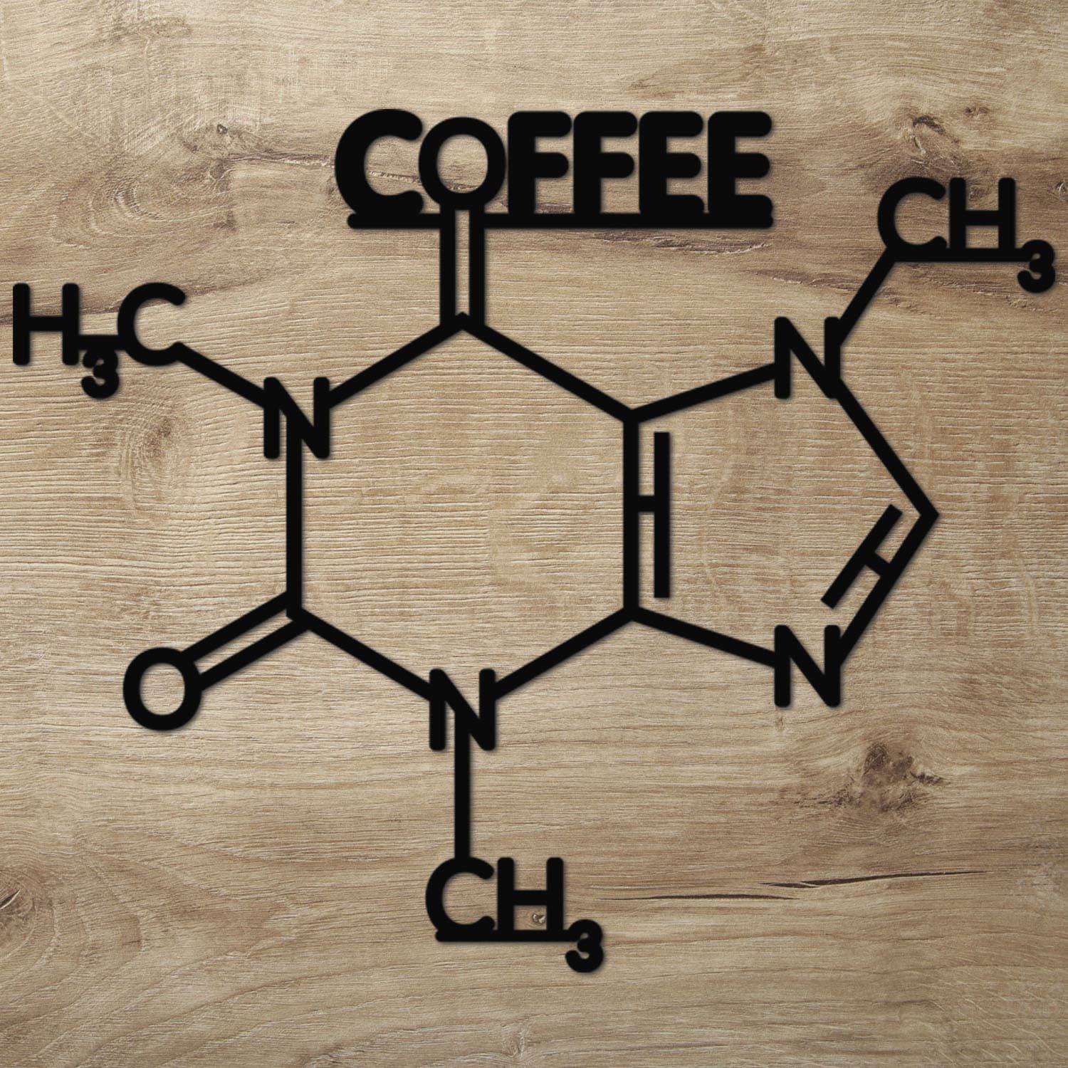 Namofactur 3D-Wandtattoo 'Coffee' aus Holz Wandbild Kaffee Caffé Wanddeko Café Dekoration, außergewöhnliches Geschenk Coffee Junkie, but first coffee Holzkunst