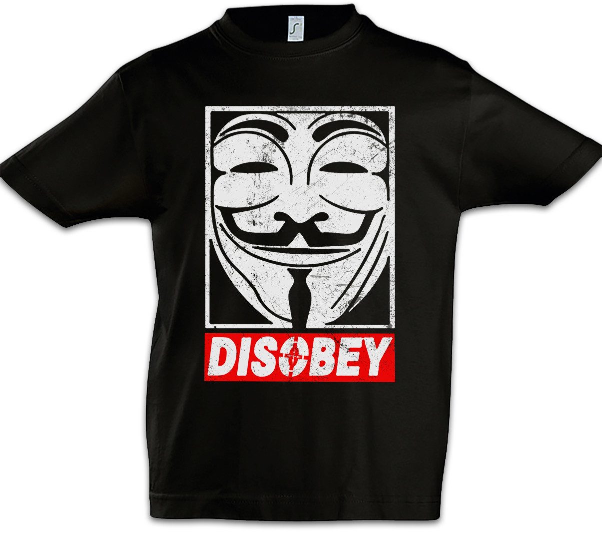Print-Shirt Anonymous Disobey Kinder T-Shirt We Are Guy For Fawkes V Hacker Mask
