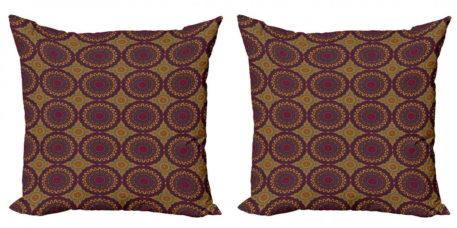 Kissenbezüge Modern Accent Doppelseitiger Digitaldruck, Abakuhaus (2 Stück), marokkanisch Tribal Art Mandala