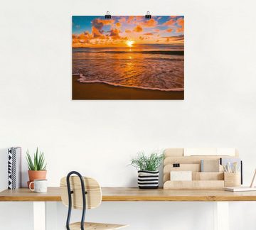 Artland Wandbild Sonnenuntergang am Strand, Sonnenaufgang & -untergang (1 St), als Leinwandbild, Poster in verschied. Größen