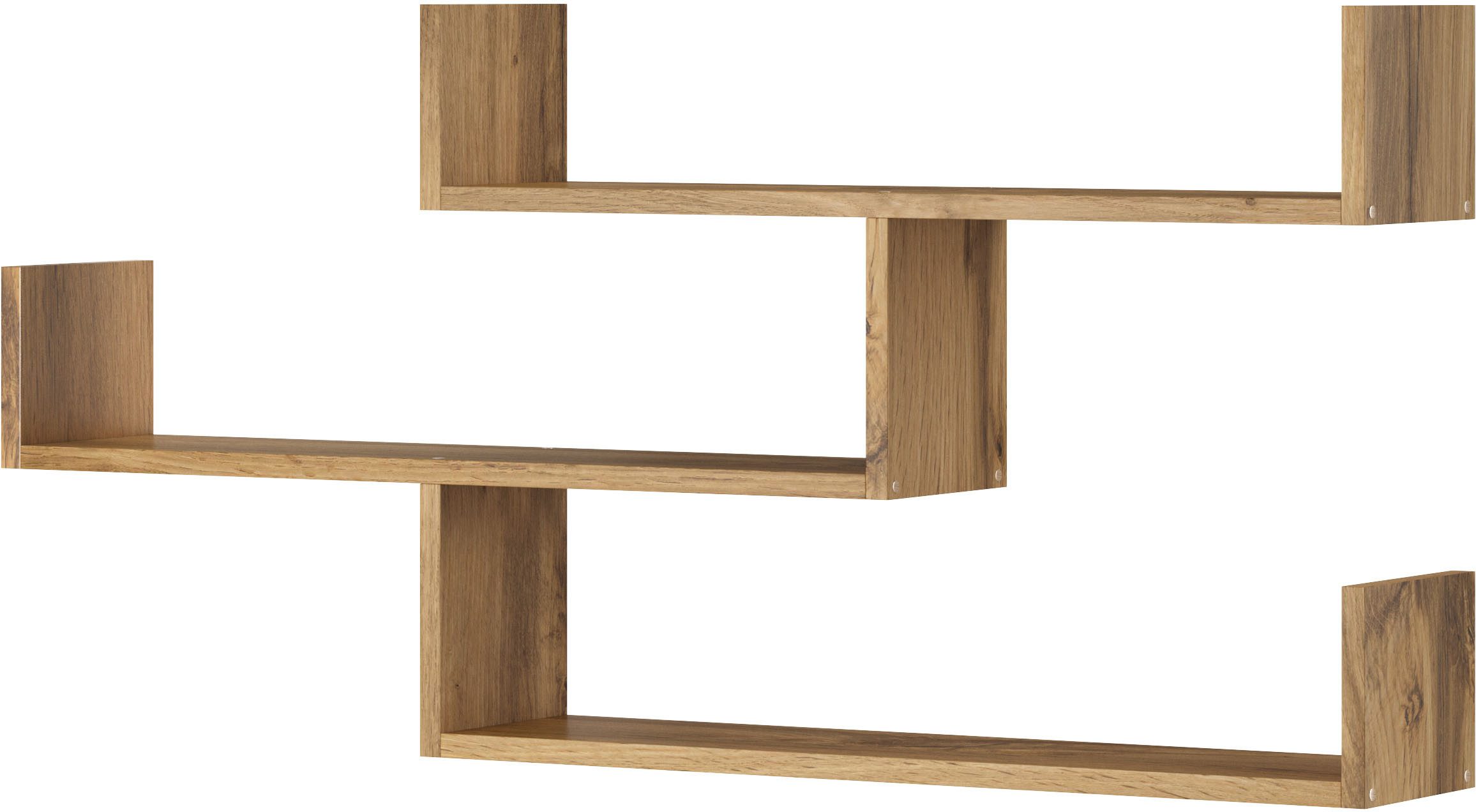 Home affaire Wandboard Wandregal Trio, 1-tlg., Hängeregal mit 3 Ablageflächen, modernes Design, variabel einsetzbar