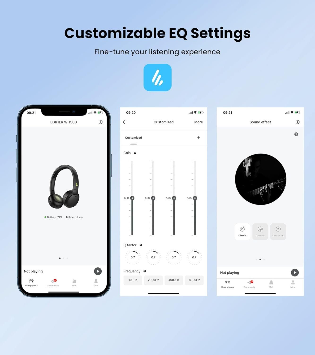 Edifier® (Tragbar Gaming-Headset mit Leichter und und Stunden Bluetooth 40 bequem, Faltbarer Bluetooth, Musikspielzeit) V5.2