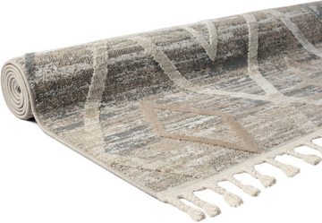 Teppich »Otilie«, andas, rechteckig, Höhe: 11 mm, dichte Qualität, Woll-Look, Boho, mit Fransen und Rauten, Scandi