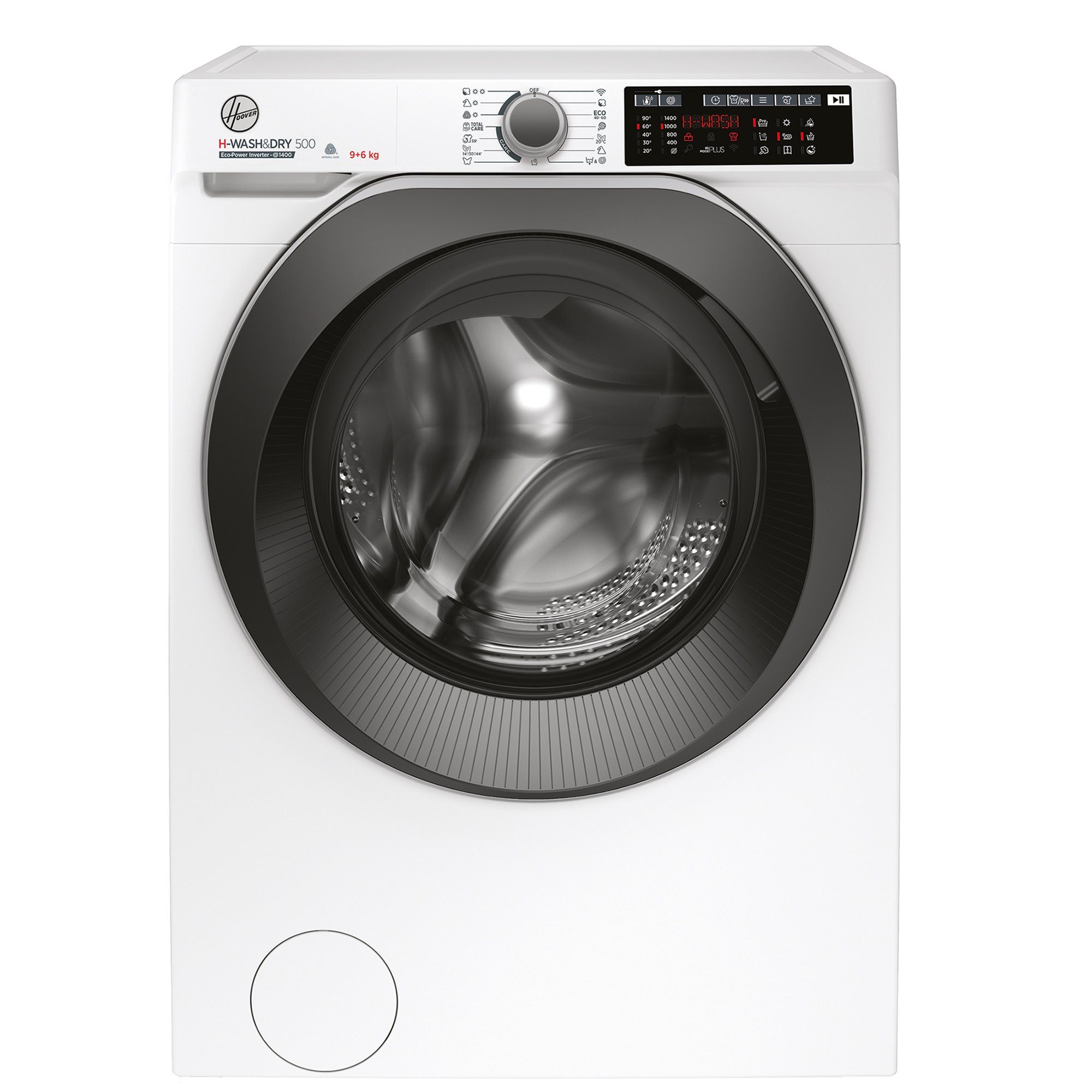 Hoover Waschtrockner H-WASH500 HDQ 496AMBS/1-S, 9,00 kg, 6 kg, 1400 U/min, hOn App / Wi-Fi + Bluetooth, Aquastop-Schlauch, Inverter Motor